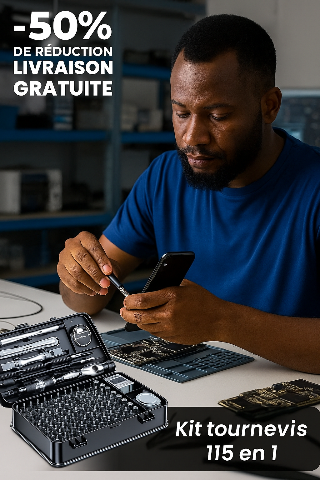 Kit Tournevis de Précision 115-en-1